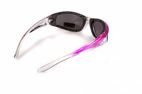 Окуляри захисні з ущільнювачем Global Vision FlashPoint Pink (silver mirror) дзеркальні чорні, фото 3