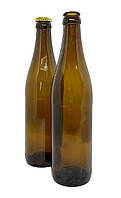 Бутылка пивная, стеклянная 0,5 л (с кронен-пробкой)