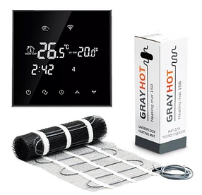 Нагрівальний мат GrayHot (2,3 м2) з терморегулятором Ecoset BHT-800 Wi-Fi
