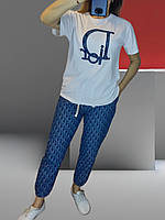 Костюм молодіжний прогулянковий Dior розміри  футболка та штани  розміри L — XL (укр 46-48)