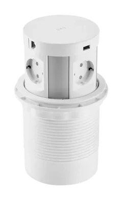 Подовжувач GTV COMFORT PLUS на 4 розетки + 2xUSB, 2xRJ45, Бездротова зарядка WC 5W Біла