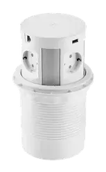 Подовжувач GTV COMFORT PLUS на 4 розетки + 2xUSB, 2xRJ45, Бездротова зарядка WC 5W Біла