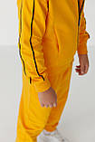 Спортивний костюм для хлопчика худі з капюшоном на блискавці та штани для школярів жовтого кольору 146, фото 8