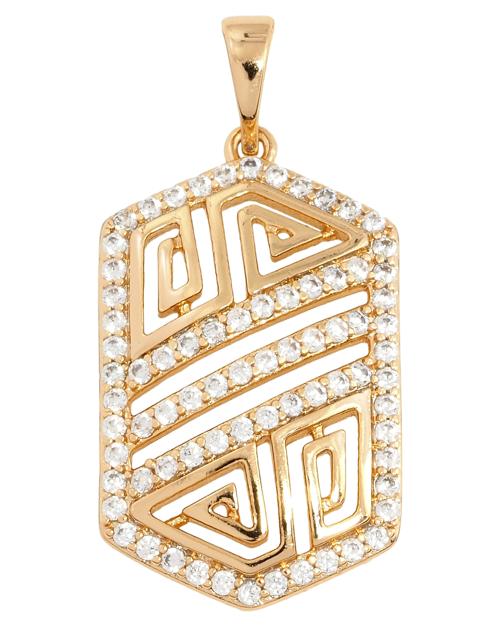 Кулон Xuping Позолота 18K "Різьблений орнамент з інкрустацією цирконієм" для ланцюжка до 5мм