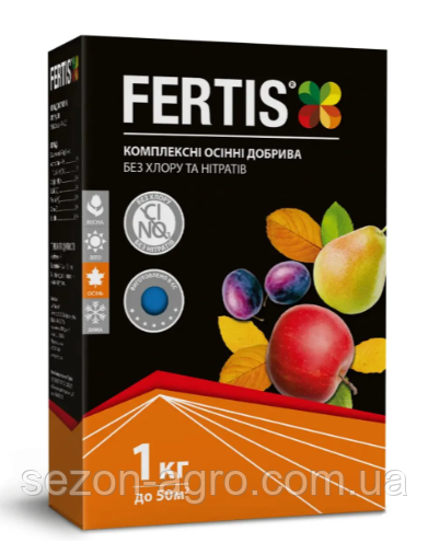 Комплексне мінеральне універсальне добриво без хлору та нітратів Fertis (Фертіс), 1кг, NPK 5.15.25, Осінь