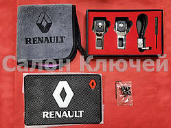 Подарунковий набір для Renault No2 (заглушки, брелок, мікрофібра, силіконовий килимок, ковпачки)