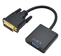 Адаптер STLab DVI-D (24+1) male to VGA 15 pin female HDTV 1080p, черный