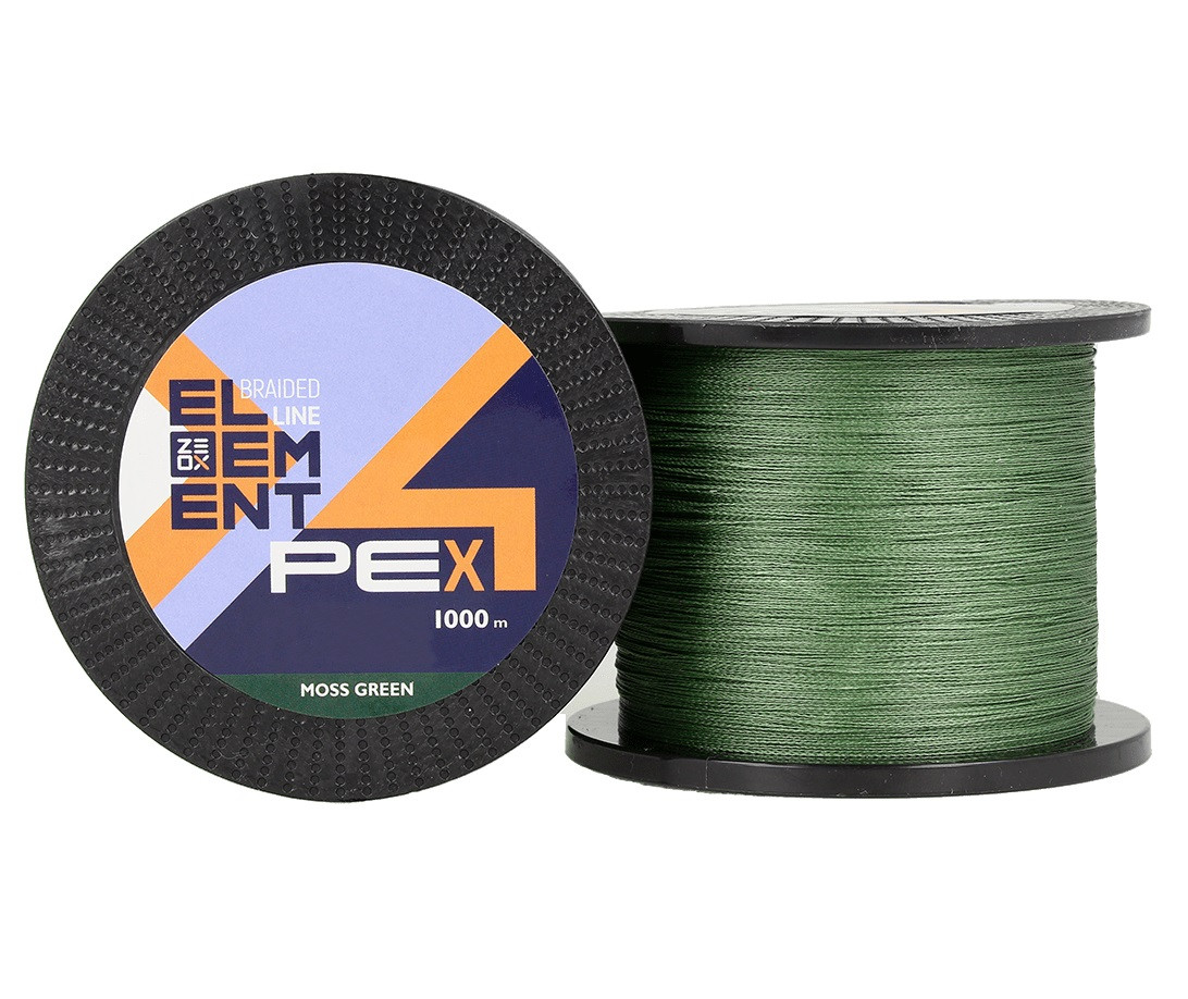 Шнур ZEOX Element PE X4 Moss Green 1000 м #3.5 (0.309 мм) 53.2 lb, фото 1