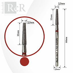 Насадка алмазна Конус зрізаний RichColor червона, діаметр 2.5 мм, довжина 11 мм
