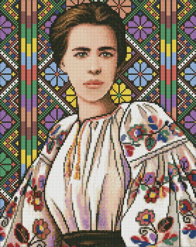 Картина стразами Ідейка Леся Українка ©mosyakart (AMO7580) 40 х 50 см (На підрамнику), фото 1