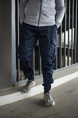 Темно-синие штаны карго стрейчевые мужские демисезонные , Синие брюки ...