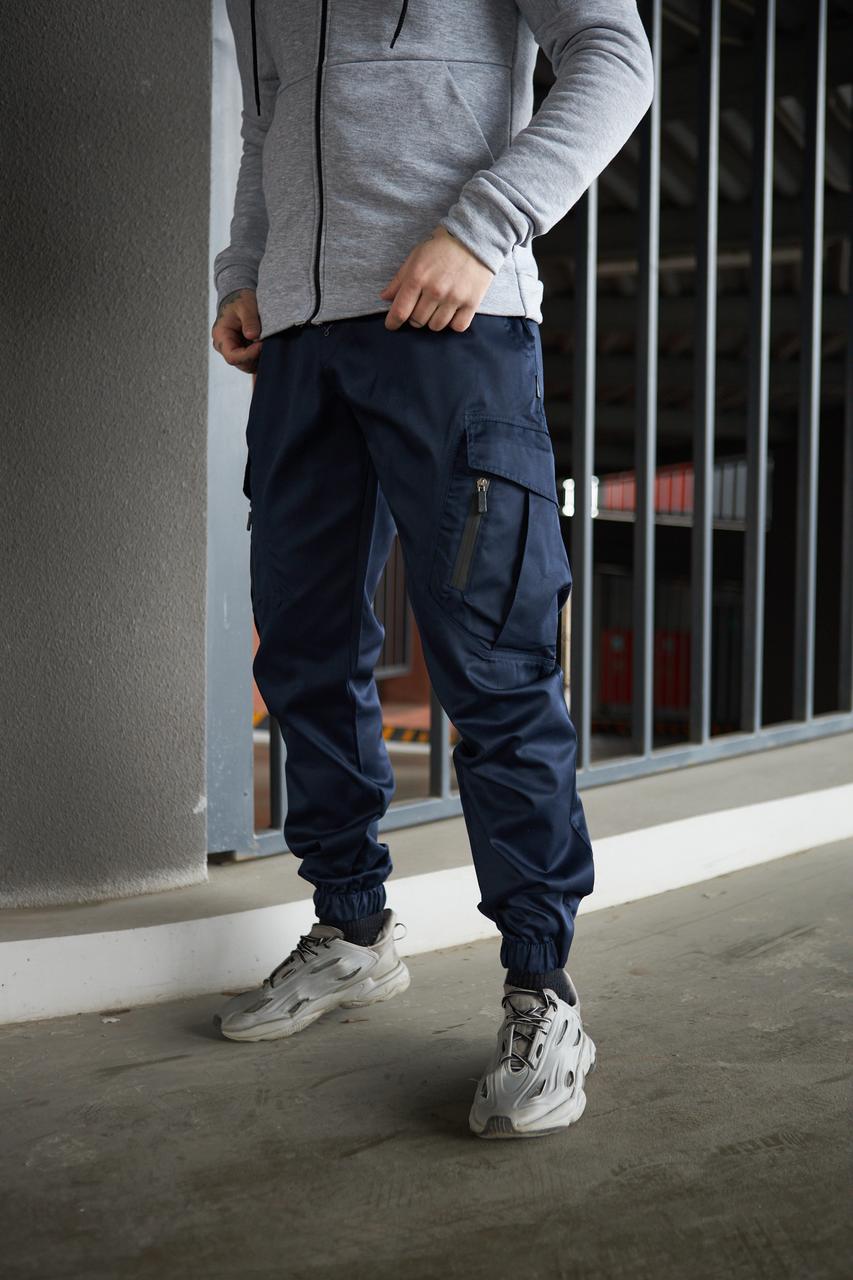 Темно-синие штаны карго стрейчевые мужские демисезонные , Синие брюки ...