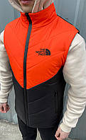 Мужская оранжевая жилетка The North Face осенняя весенняя без капюшона , Демисезонная безрукавка TNF пла trek