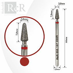 Насадка алмазна Конус RichColor червона, діаметр 3 мм, довжина 7 мм