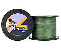 Шнур ZEOX Element PE X4 Moss Green 1000м #1.5 (0.205 мм) 29.3 lb