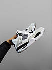 Чоловічі кросівки Nike Air Jordan IV високі шкіряні білі Найк Аір Джордан 4 демісезонні, фото 9