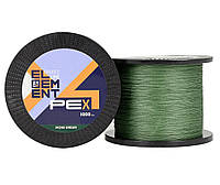 Шнур ZEOX Element PE X4 Moss Green 1000м #3.5 (0.309 мм) 53.2 lb