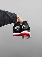 Мужские кроссовки Nike Air Jordan IV высокие кожаные черные Найк Аир Джордан 4 демисезонные