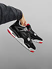 Чоловічі кросівки Nike Air Jordan IV високі шкіряні чорні Найк Аір Джордан 4 демісезонні, фото 7