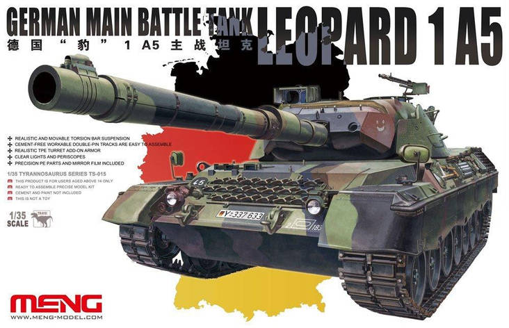 German Main Battle Tank Leopard 1 A5. Збірна модель у масштабі 1/35. MENG TS-015, фото 1