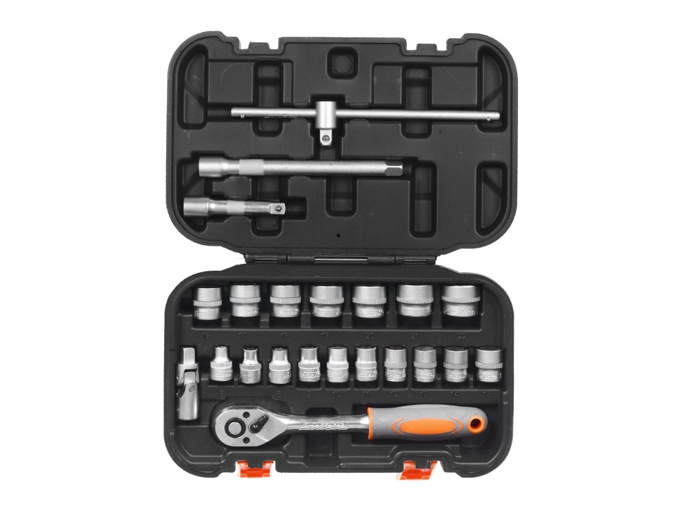 Набір головок торцевих STHOR : квадрат 3/8", з інструментами [22 Од.] [10] - фото 1 - id-p1611119820