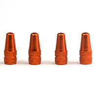 Ковпачки на ніпель Presta, алюміній, пара Помаранчеві