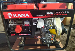 Генератор дизельний 3-фазний 5 кВт КАМА Електростартер (мідне обмотування)