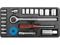 Набір головок торцевих VOREL : квадрат 1/4", 3/8" з інструментами [20 Од.] [10]