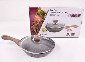 Сковорода для смаження з кришкою 26см антипригарне гранітне покриття, сковорода кухонна універсальна