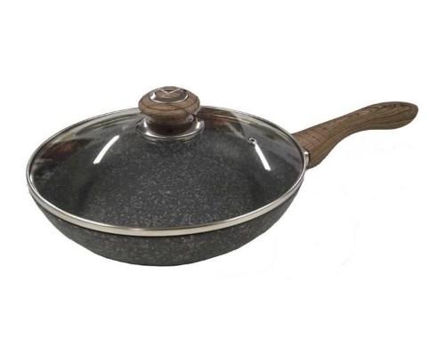 Універсальна кругла сковорідка з кришкою Benson 28*5,5 см антипригарне покриття, сковорода класична
