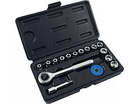 Набір головок торцевих VOREL : квадрат 1/4", М4-13 мм з тріщаткою [16 Од.] [20]