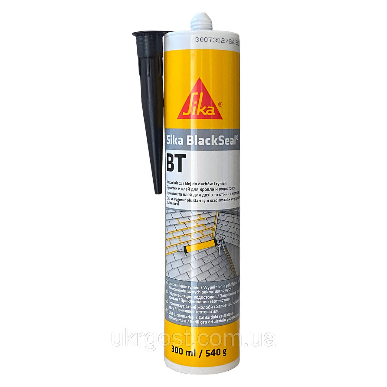 Клей-герметик бутилкаучуковий для дахів Sika BlackSeal BT 300 мл, Чорний