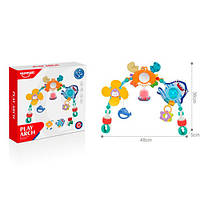 Підвіска на коляску, 48-36 см, дзеркало, брязкальце, підвіски 3 шт HE0315