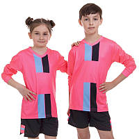 Детская футбольная форма с длинным рукавом CO-2001B-1-5 (рост 120-150 см, розовый)