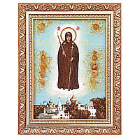 Икона "Богородица Вратарница Угличская (Неугасимая Свеча)" янтарная 15х20