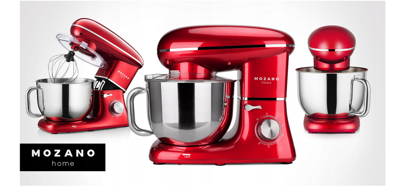 Професійний Тістоміс Mozano Kitchen Machine 2300 Вт чаша 6,2л Red КУЛІНАРНА КНИГА В ПОДАРОК