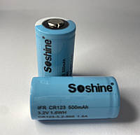 Аккумулятор 16340 (CR123) Soshine 3.2В 500 mAh без защиты