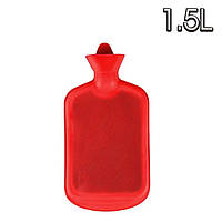 Грелка резиновая Красная 1.5Л грелка для рук многоразовая, грелка-подушка водяная для обогрева (GK)