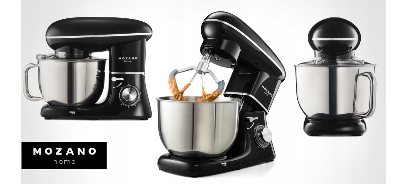 Професійний Тістоміс Mozano Kitchen Machine 2300 Вт чаша 6,2л Black КУЛІНАРНА КНИГА В ПОДАРОК