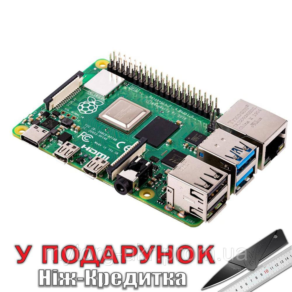 Raspberry Pi 4, модель B (4 ГБ, BCM2711, A72 ARM v8, чотириядерний процесор 1,5 ГГц) 4 GB ОЗУ