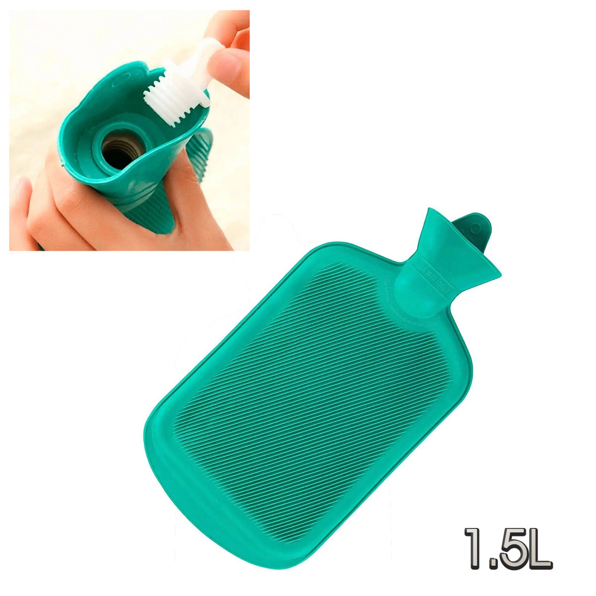 Грелка резиновая Зеленая 1.5Л водяная грелка для спины многоразовая | гумова багаторазова грілка (NS) - фото 1 - id-p1928404695