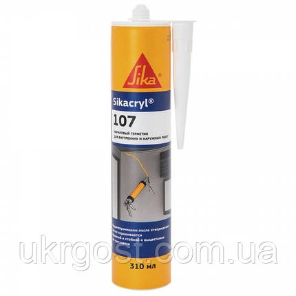 Герметик акриловий універсальний Sikacryl-107 Білий 300 мл (562799), фото 1