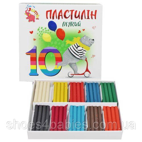 Пластилін дитячий, м'який, 10 кольорів
