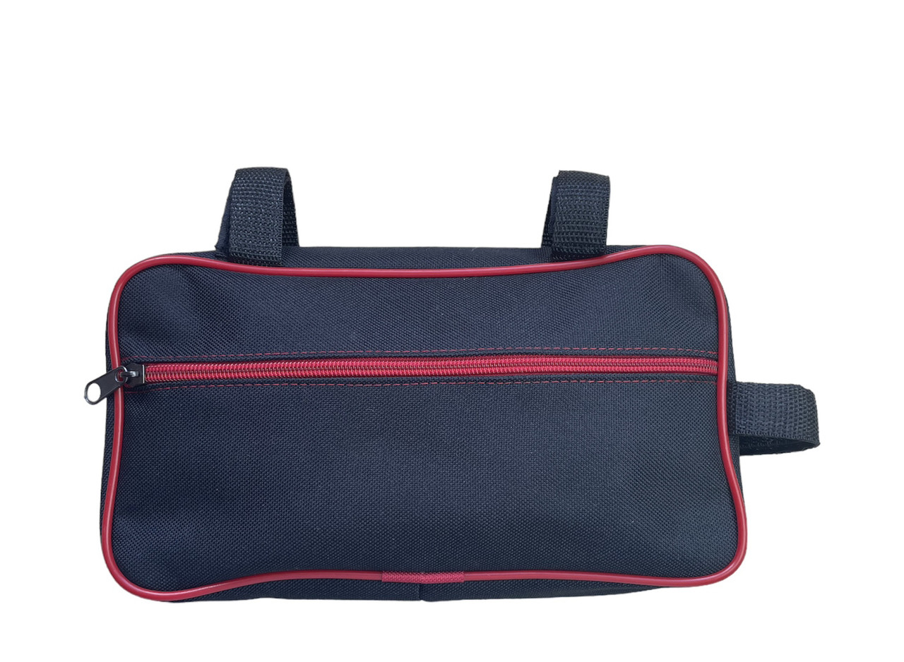 Сумка велика квадратна на під раму чорна з червоним обідком, фото 1