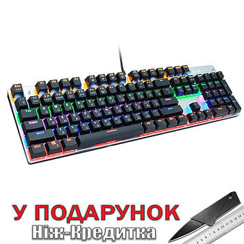 Клавіатура c підсвічуванням Metoo Zero 104 клавіш з російською розкладкою ігрова Mix light Чорний