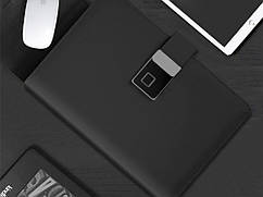 Смарт блокнот з відбитком пальця шкіряний Lockbook з ручкою FL Чорний