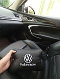 Подушка підголівник для Volkswagen - стильний аксесуар з натуральної шкіри подарунок для водія в машину, фото 2