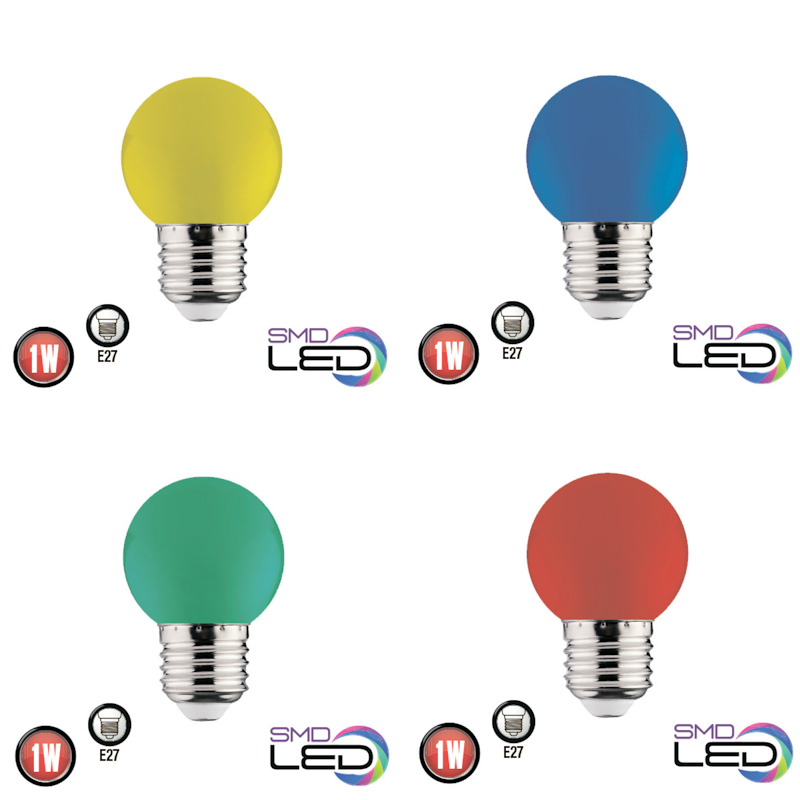 Кольорові LED-лампи для гірлянд Belt Light "RAINBOW" 1W E27 A45