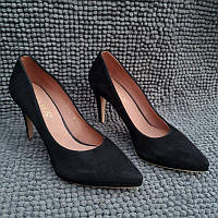 Женские черные туфли gama замша 36,37р. оригинал 2z60