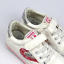 9829D Білі сліпони налипучці для дівчинки з рожевими блискітками тм Том.м розмір 28 - устілка 17,5 см, фото 4